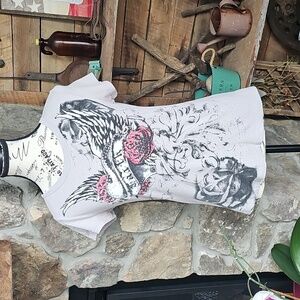 VINTAGE CALIFORNIA GIRLZ USA Faith Wings Rhinestone Tee – Large